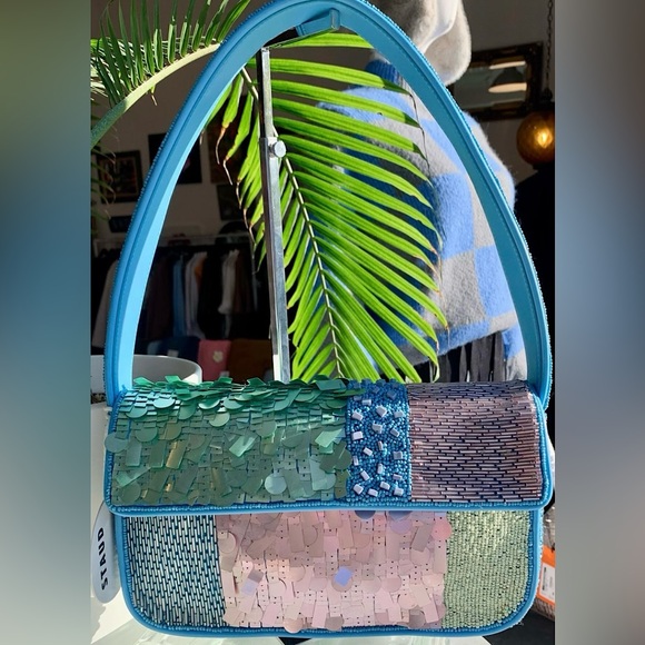 Tommy Beaded Patchwork Shoulder Bag Staud NWT - Picture 16 of 17